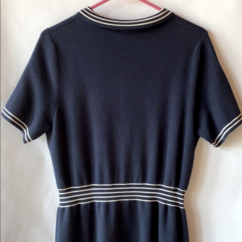 kate spade Navy Polo-Style Midi Dress with White Trim - Picture 7 of 9